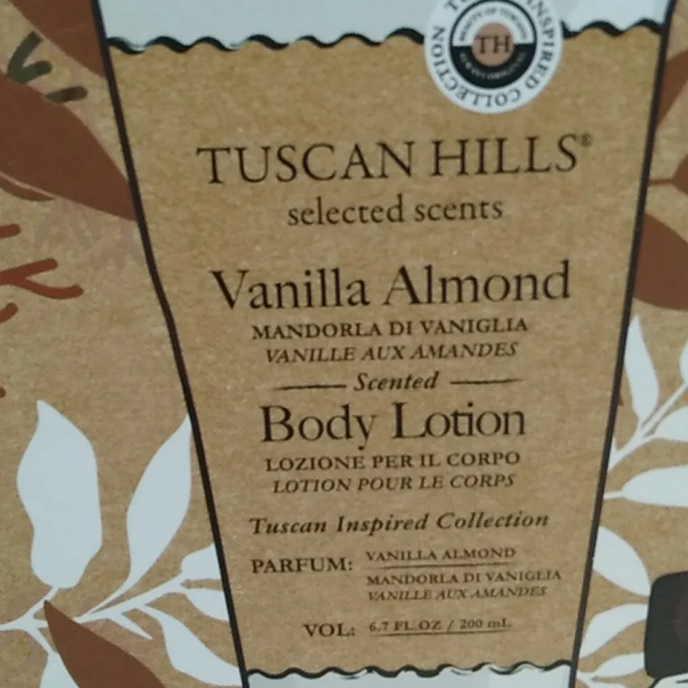 FINAL SALE! NWT Tuscan Hills Vanilla Almond Lotion, Body Butter, Scrub, Wash